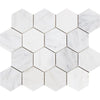 Oriental White Hexagon Mosaic Tile 1x1"