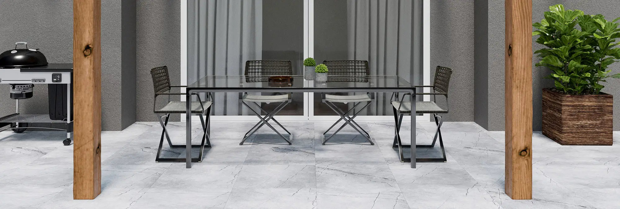 Epiro Grey Textured Stone Wall and Floor Tile  24"x48" 