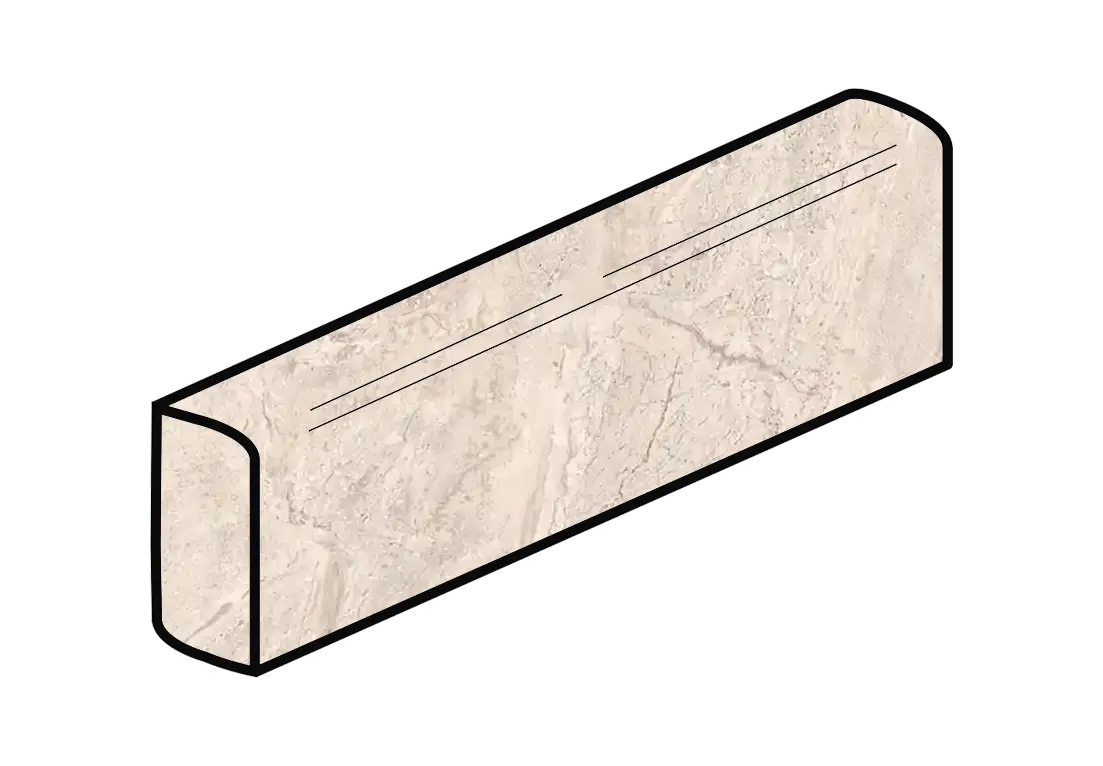 Positano 6”x18” Beige Glazed Ceramic Bullnose Trim Tile