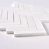 Bianco Dolomite Polished Herringbone Mosaic Tile 1"x4"