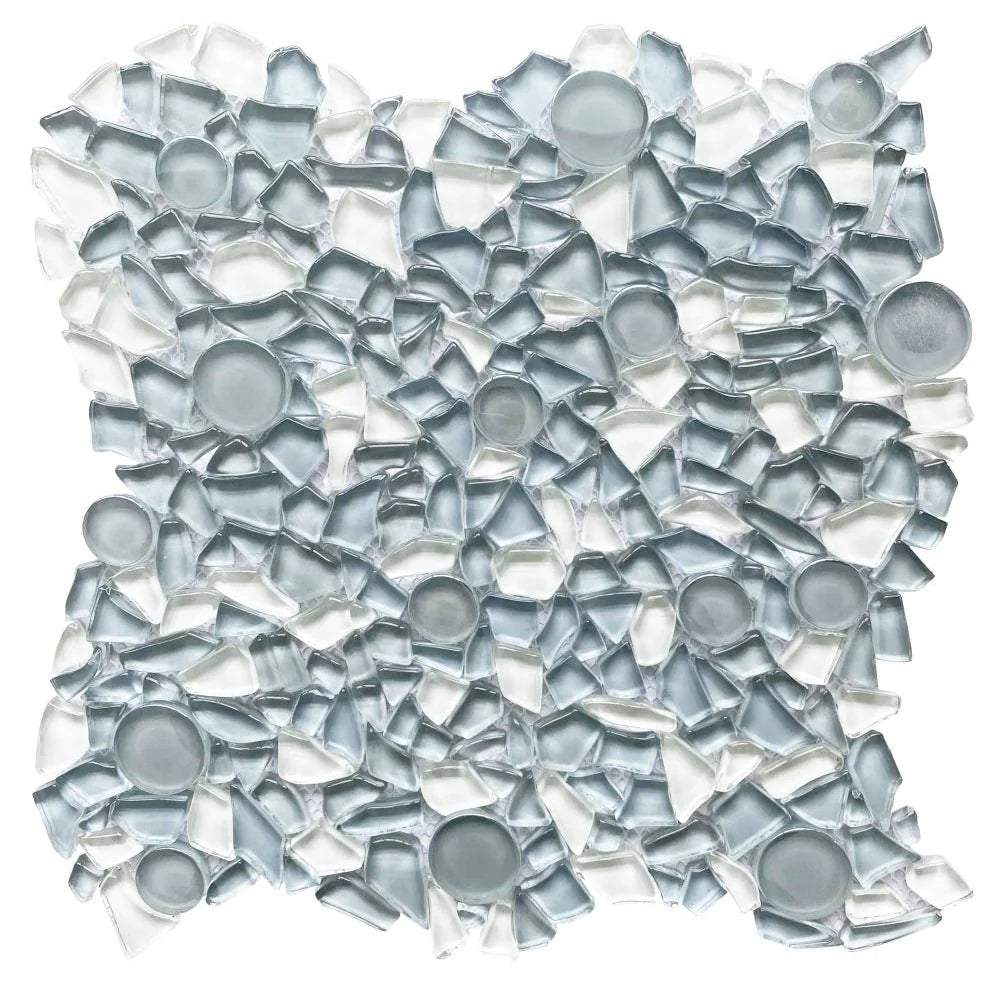 Shimmer Modern Grey 10.75" x 10.75" Mosaic Tile