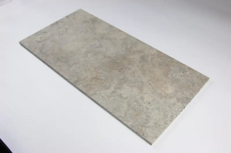 Silver Travertine Tumbled Wall and Floor Tile 3x6"