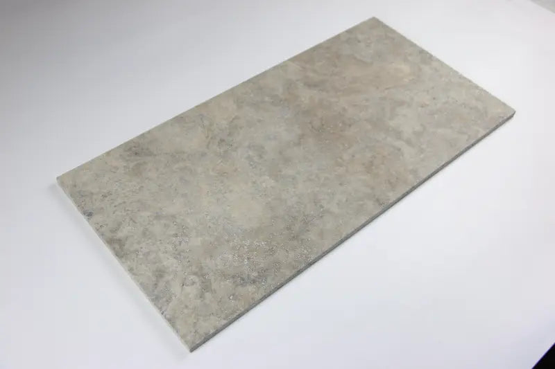 Silver Travertine Tumbled Exterior Pool Coping 6X12" 1 1/4"