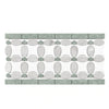 Thassos White Florida Flower Border 5 3/4x11 1/4" w/ Ming-Green