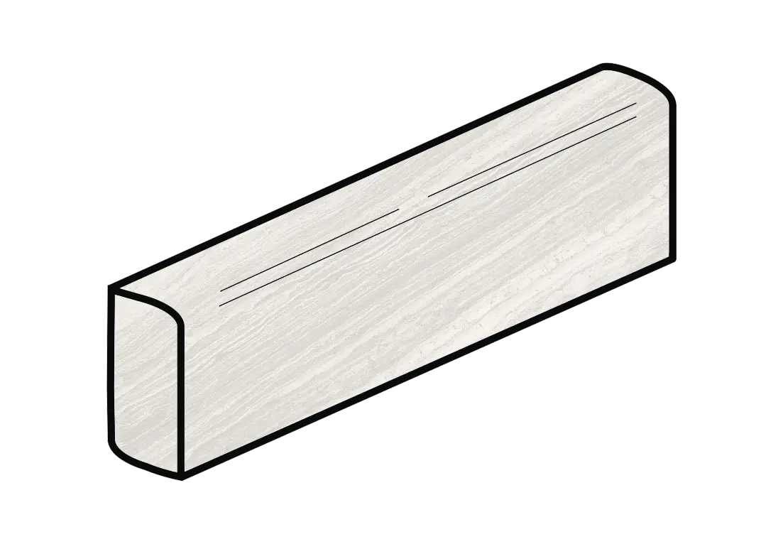 Trevi 3”x12” Glazed Porcelain Single Bullnose Trim Tile Bianco