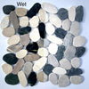 White-Gray-Black Flat Pebble Mosaic 12" x 12"