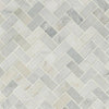 Arabescato Carrara Herringbone Honed Mosaic Tile