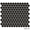 Hex Series 1”x1” Hexagon Mosaic Pool Tile Matte Black