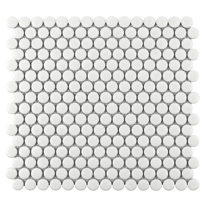Italian White Penny Round Matte Backsplash Mosaic Tile