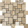 Antico Onyx Travertine Tumbled Mini Versailles Mosaic