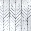 Thassos White Chevron - LARGE (Single Color) Mosaic Polished