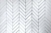 Thassos White Chevron - LARGE (Single Color) Mosaic Polished