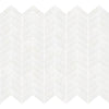 Afyon White Polished Chevron Mosaic Tile 1" x 4"