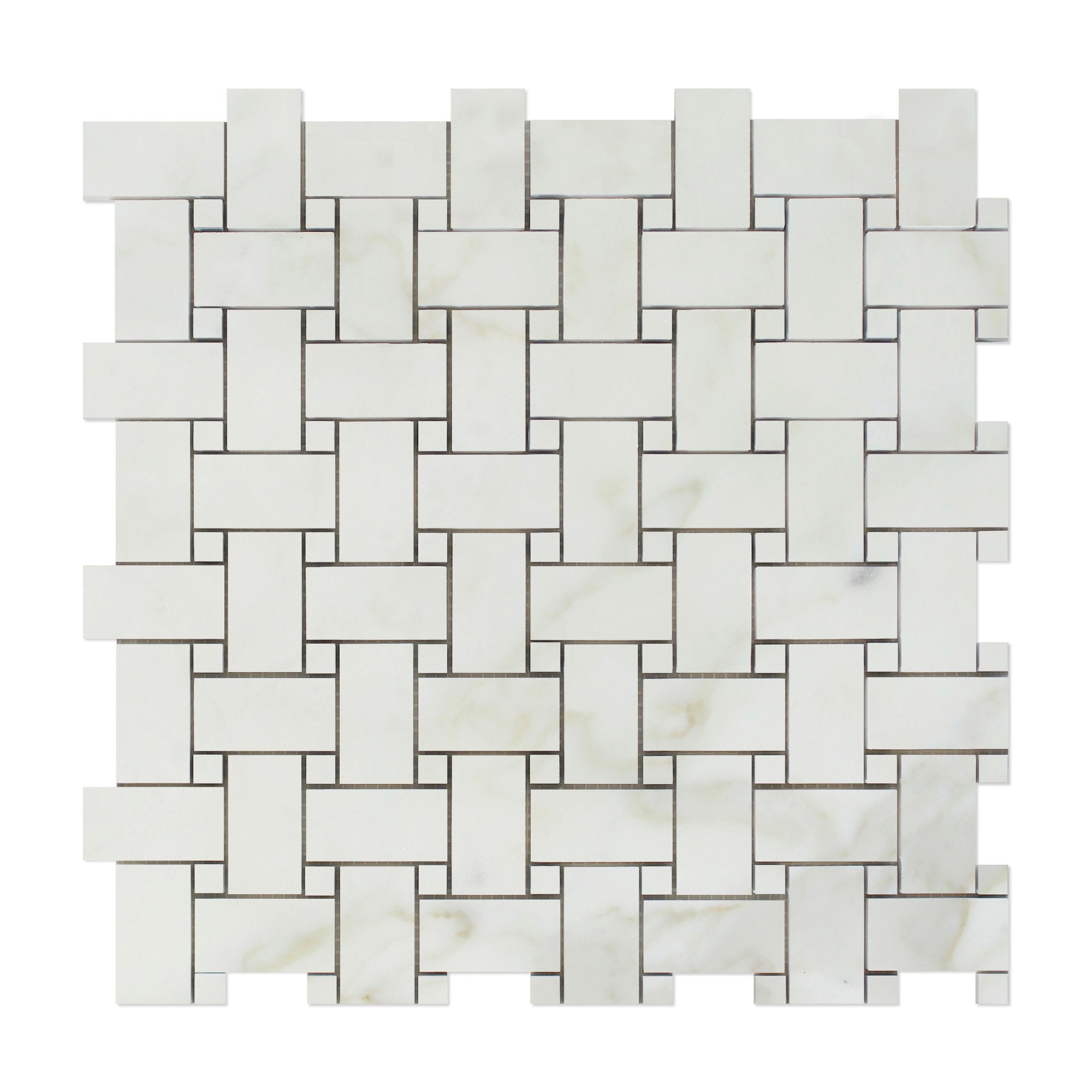 Calacatta Gold Basketweave Mosaic Backsplash Wall Tile