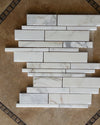 Calacatta Gold Manhattan Random Strip Mosaic Backsplash Wall Tile