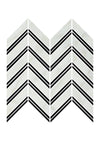 Calacatta Gold w/Black Chevron Mosaic Backsplash Wall Tile