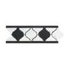 Carrara Italian White Arabesque Lantern Border - 3" Polished