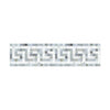 Carrara White 3 1/2" x 7" Greek Key Border w/Blue Polished 