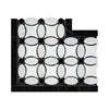 Carrara White - Florida Flower Border CORNER (Black) Polished 