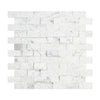 Carrara Italian Split Face Brick Mosaic Backsplash Wall Tile 1x2"