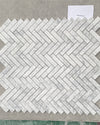 Carrara Italian Herringbone Mosaic Backsplash and Wall Tile 1x3"