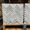 Carrara Italian Herringbone Mosaic Backsplash and Wall Tile 1x3"