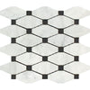 Carrara White Octave Pattern w/ Black (Long Octagon) Polished 