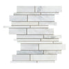 Carrara Italian Random Strip Mosaic Backsplash Wall Tile