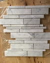 Carrara Italian Random Strip Mosaic Backsplash Wall Tile