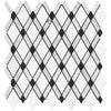 Carrara Italian Lattice w/Black Mosaic Backsplash and Wall Tile