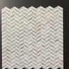 Carrara Mini Chevron w/ Blue - Grey Mosaic Tile