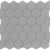 CC Mosaics 12”x12” Hexagon Glazed Porcelain Mosaic Tile 2”x2” Grey