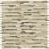 Crema Marfil Polished Mixed Bamboo Sticks Mosaic Tile