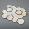 Calacatta Gold Marble 3" Hexagon Polished Mosaic Tile