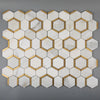 Calacatta Gold Marble 3" Hexagon Polished Mosaic Tile