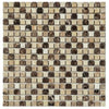 Emperador Dark Mixed Square Mosaic Tile 5/8x5/8"