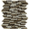 Emperador Dark Polished Bamboo Sticks Mixed Mosaic Tile