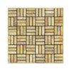 Gold Travertine Tumbled Triple Strip  Mosaic Tile 5/8x2"