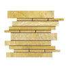 Gold Travertine Honed Random Strip Mosaic Wall and Floor Tile