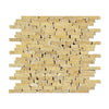 Gold Travertine Tumbled Random Strip Mosaic Tile