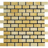 Honey Onyx Polished Brick Mosaic Wall and Floor Tile 1x2"