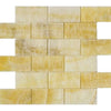 Honey Onyx Polished Brick Mosaic Wall and Floor Tile 2x4"