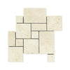 Ivory Travertine Tumbled Mini Pattern Mosaic Tile