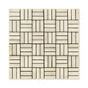 Ivory Travertine Tumbled Triple Strip Mosaic Tile 5/8x2"