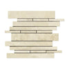 Ivory Travertine Honed Random Strip Mosaic Tile