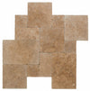 Mocha Noce Travertine Tumbled Exterior Pool Paver Versailles 1.25"