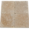 Mocha Noce Travertine Tumbled Exterior Pool Paver 6x6" 1.25"