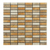 Mixed Travertine Tumbled Single Strip Mosaic Tile 5/8x2"