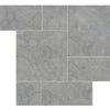 Mona Grey Marble Tumbled Exterior Pool Paver Roman Pattern 1.25"