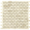 Noble White Cream Mini Brick Mosaic Tile 5/8×1 1/4"